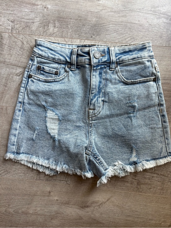 Indigo Rein Pants - Indigo Rein Light Wash Frayed Hem Denim Shorts